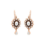 Natural Pearl and Cubic Zircon 925 Silver Gold Plated Earring