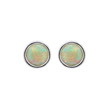 Natural Opal Gemstone 925 Sterling Silver Stud Earring