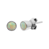 Natural Opal Gemstone 925 Sterling Silver Stud Earring