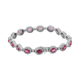 Natural Ruby and Diamond 18K White Gold Designer Bracelet