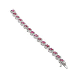 Natural Ruby and Diamond 18K White Gold Designer Bracelet