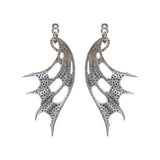 Buy Dragon Wings Natural Blue Sapphire Gemstone and Diamond 925 Sterling Silver Earring