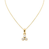 Natural Diamond 14k White Gold Pendant With Chain