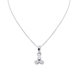 Natural Diamond 14k White Gold Pendant With Chain