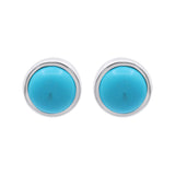 Natural Turquoise Gemstone 925 Sterling Silver Stud Earring