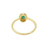 Natural Diamond and Emerald Oval Cut Gemstone 14k Yellow Gold Ring