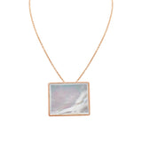 Mother Of Pearl 9k Yellow Gold Pendant With Chain