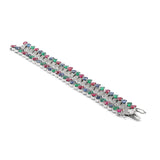 Emerald, Sapphire & Diamond 18k White Gold Bracelet