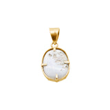 Natural Opal Gemstone and Diamond 18k Rose Gold Pendant With Chain