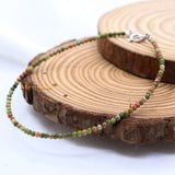 Natural Unakite Gemstone 925 Silver Bracelet