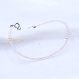 Natural Rose Quartz Gemstone 925 Silver Bracelet
