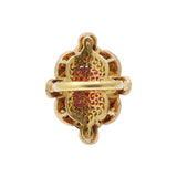 Natural Ruby Gemstone and Polki Diamond 925 Sterling Silver Gold Plated Ring