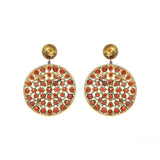 Natural Garnet Gemstone With Diamond 925 Sterling Silver Gold Plated Drop Earring