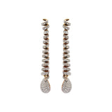 Natural Diamond 925 Sterling Silver Gold Plated Drop Earring