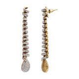 Natural Diamond 925 Sterling Silver Gold Plated Drop Earring