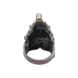 Ruby Gemstone and Diamond 925 Sterling Silver Black Rhodium Elephant Ring