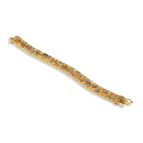 Natural Multi Sapphire Gold Plated 925 Silver Bracelet