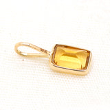Natural Citrine Gemstone 14k Yellow Gold Pendant
