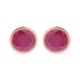 Natural Ruby Gemstone 925 Sterling Silver Stud Earring
