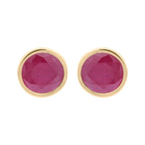 Natural Ruby Gemstone 925 Sterling Silver Stud Earring