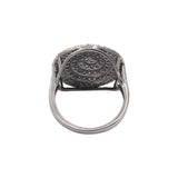 Natural Diamond Gold Plated 925 Sterling Silver Black Rhodium Ring