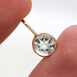 14k Yellow Gold Natural Green Amethyst Gemstone Pendant