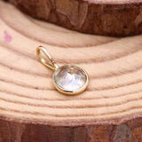 14k Yellow Gold Natural Green Amethyst Gemstone Pendant