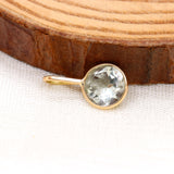 14k Yellow Gold Natural Green Amethyst Gemstone Pendant