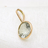 14k Yellow Gold Natural Green Amethyst Gemstone Pendant