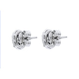 Blue Sapphire and Cubic Zircon 925 Sterling Silver Stud Earring