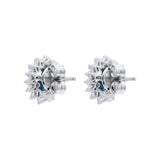 London Blue Topaz and Cubic Zircon 925 Sterling Silver Stud Earring