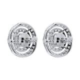 Unique Natural Opal Gemstone and Cubic Zircon 925 Sterling Silver Stud Earring