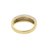 Luxurious Natural Diamond 18k Yellow Gold Engegement Unisex Ring