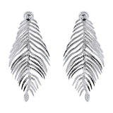 London Blue Topaz and Cubic Zircon 925 Sterling Silver Designer Leaf Earring