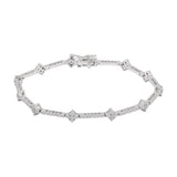 Gorgeous Natural Diamond 18K White Gold Bracelet