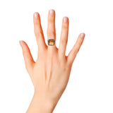 Natural Cushion Cut Citrine Gemstone 925 Silver Black Rhodium Ring