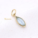 Natural Blue Topaz Gemstone 14k Yellow Gold Pendant