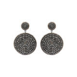 Precious Black and White Diamond 925 Sterling Silver Drop Earring