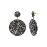 Precious Black and White Diamond 925 Sterling Silver Drop Earring