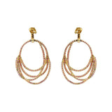 Trendy Natural Ruby Gemstone and Diamond 925 Sterling Silver Drop Earring