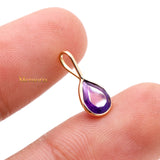 14k Yellow Gold Natural Amethyst Gemstone Pendant