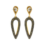Elegant Yellow Diamond 925 Silver Gold Plated Earring