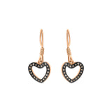 Designer Heart Shaped Diamond 925 Sterling Silver Gold Plated Earring