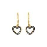 Designer Heart Shaped Diamond 925 Sterling Silver Gold Plated Earring