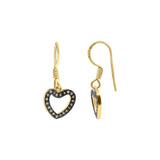 Designer Heart Shaped Diamond 925 Sterling Silver Gold Plated Earring