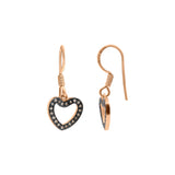 Designer Heart Shaped Diamond 925 Sterling Silver Gold Plated Earring