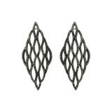 Designer Green Diamond Earring Pendant Silver Gold Plated Set