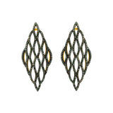 Designer Green Diamond Earring Pendant Silver Gold Plated Set