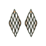 Designer Green Diamond Earring Pendant Silver Gold Plated Set