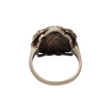 Natural Polki Diamond 925 Sterling Silver Designer Black Rhodium Ring